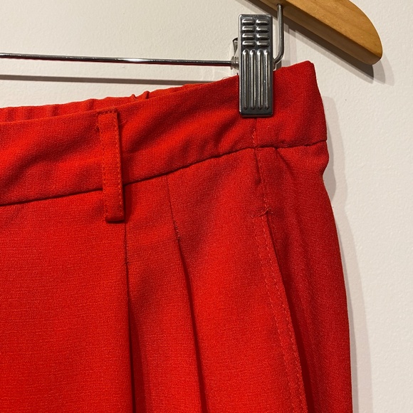 Urban Outfitters Red Pleated Straight Barrel Leg Dress Pants - Picture 3 of 5